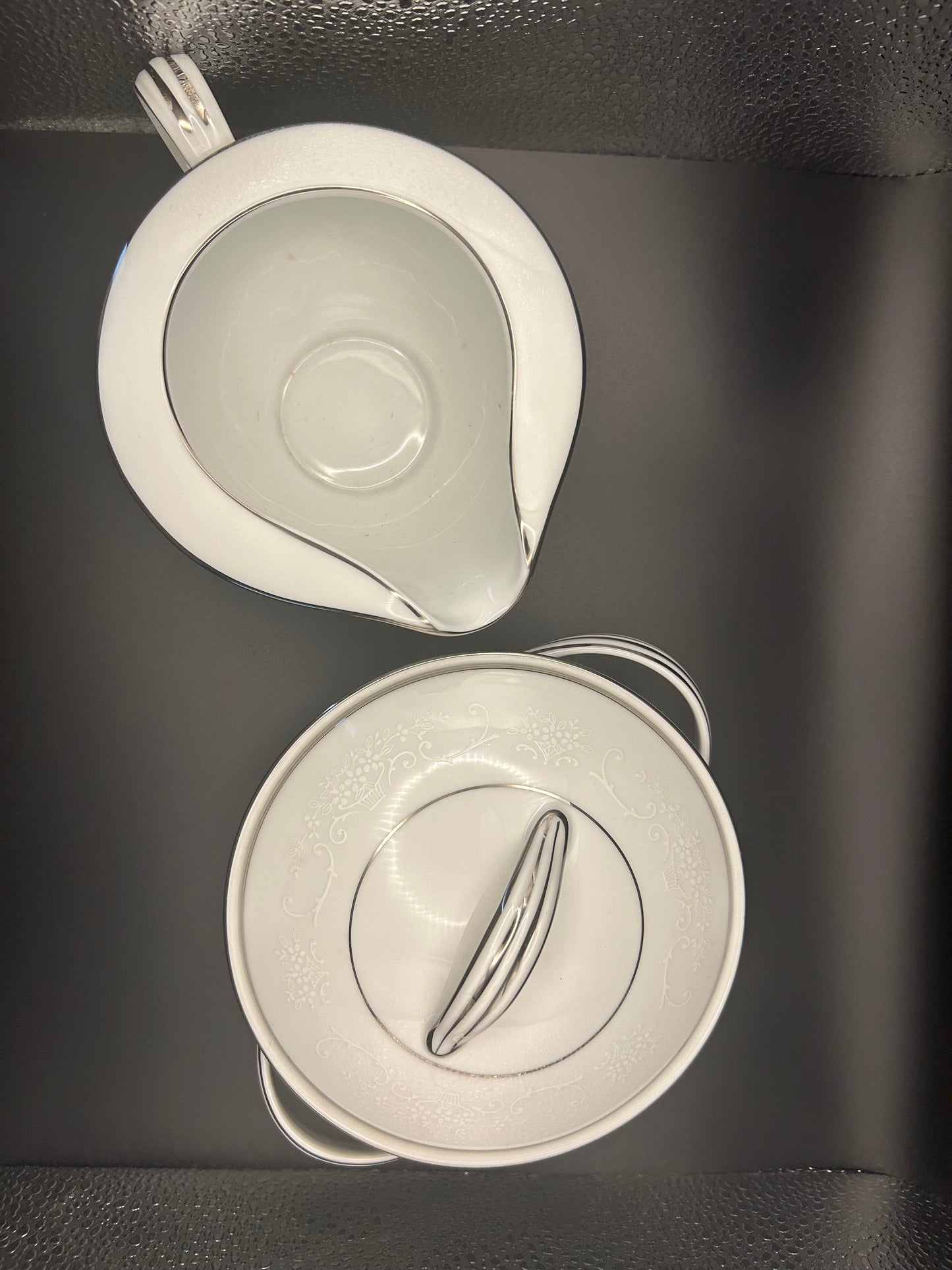 Noritake Japan Whitehall Creamer 6325 & Covered Sugar 5543 Set