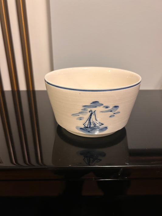 Midcentury Delft Dutch Bowl - Sailboat