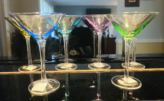 Heritage Mint Ltd. After 8 Collection Multicolored Martini Glasses - Set of 6