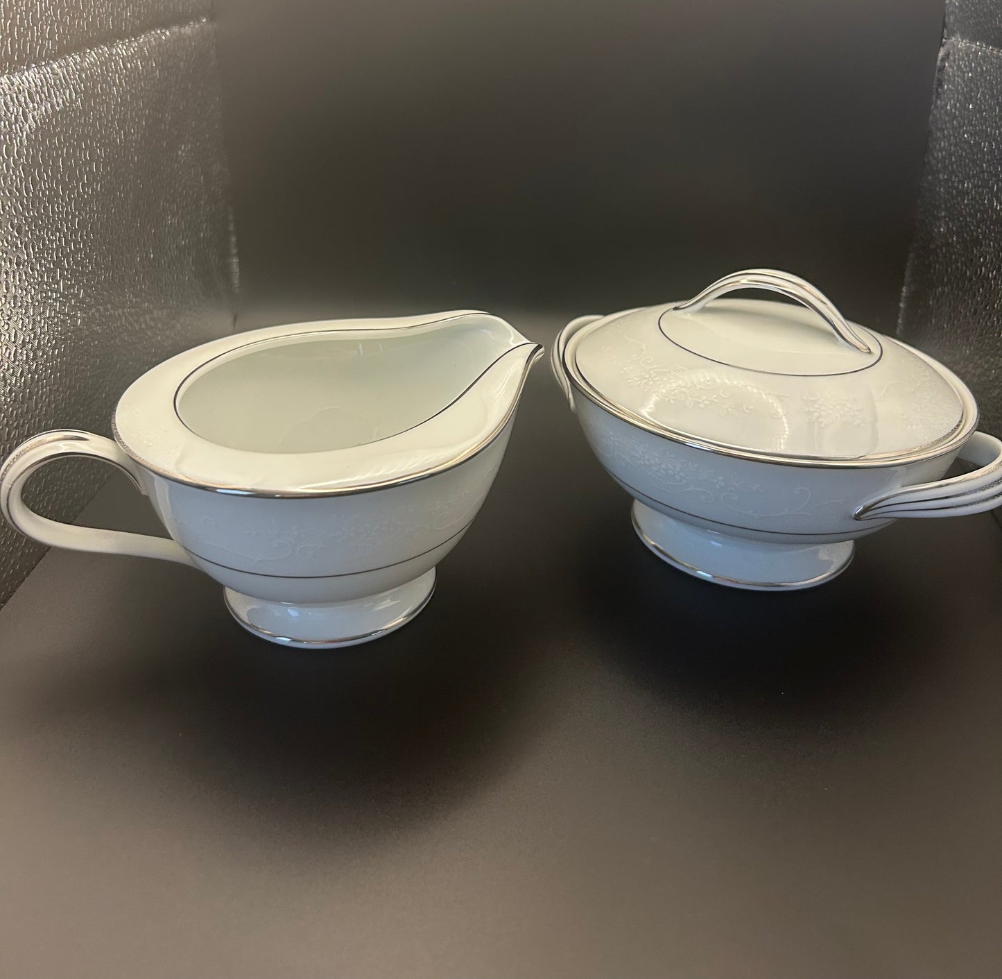 Noritake Japan Whitehall Creamer 6325  & Covered Sugar 5543 Set